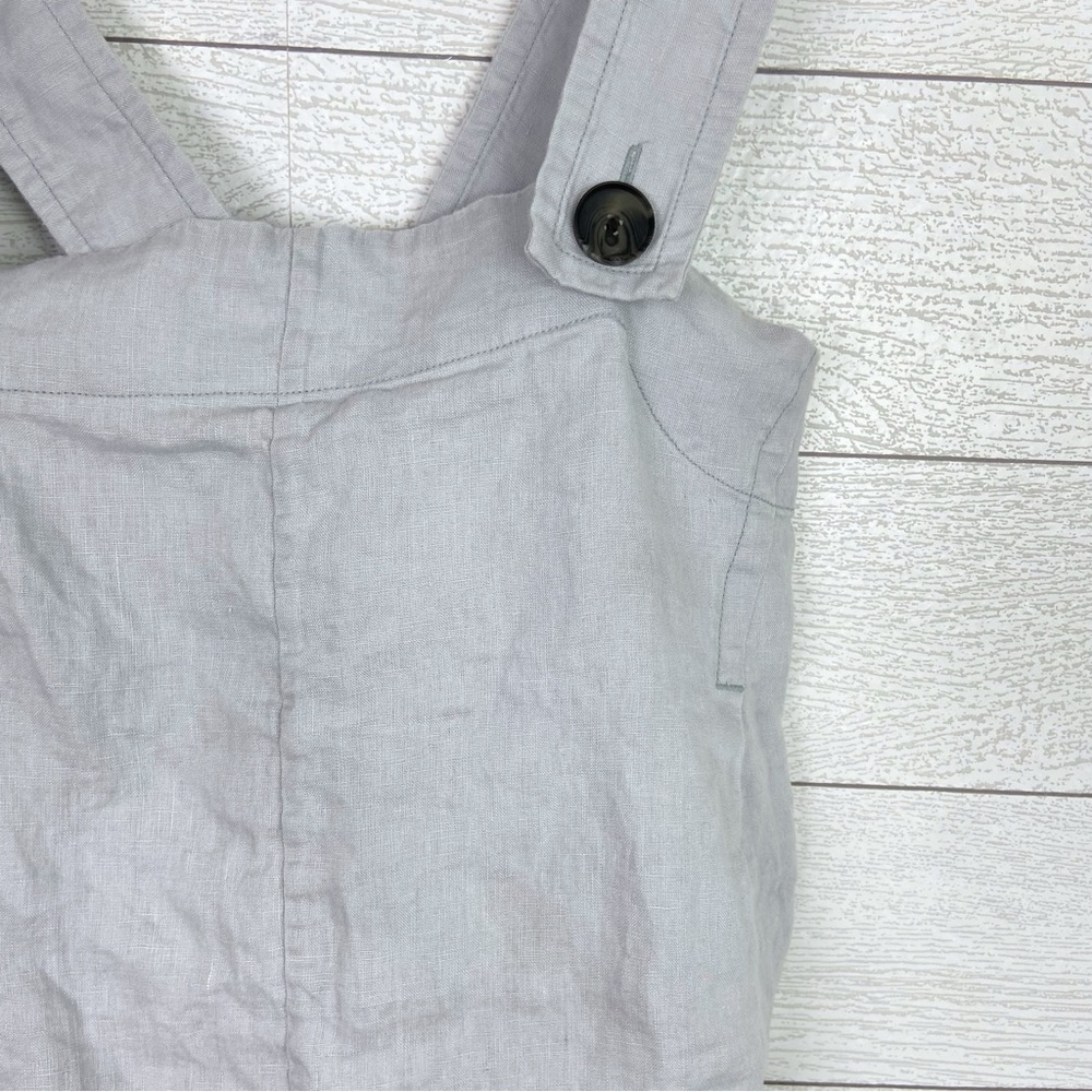 EVERLANE Linen Apron Tank Top Sky 4 Blue Grey Cropped Crop Summer Casual - Picture 11 of 11